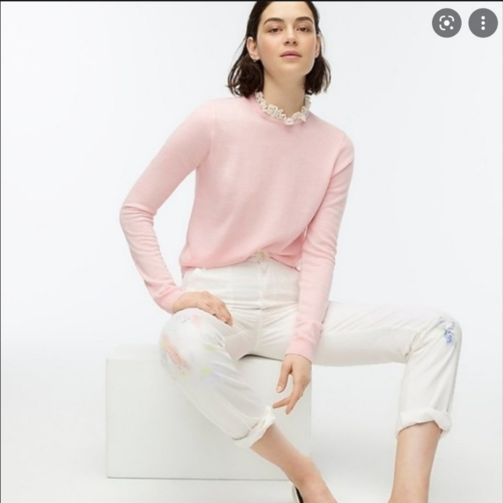 J. Crew merino wool ruffled neck sweater size M